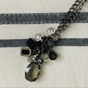 Long Gem cluster necklace